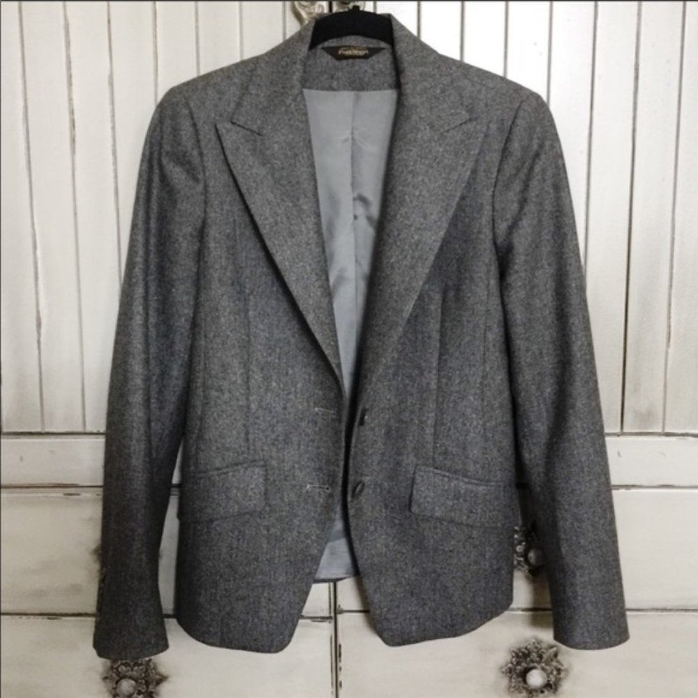 Paul Stuart Gray Wool Blazer Coat